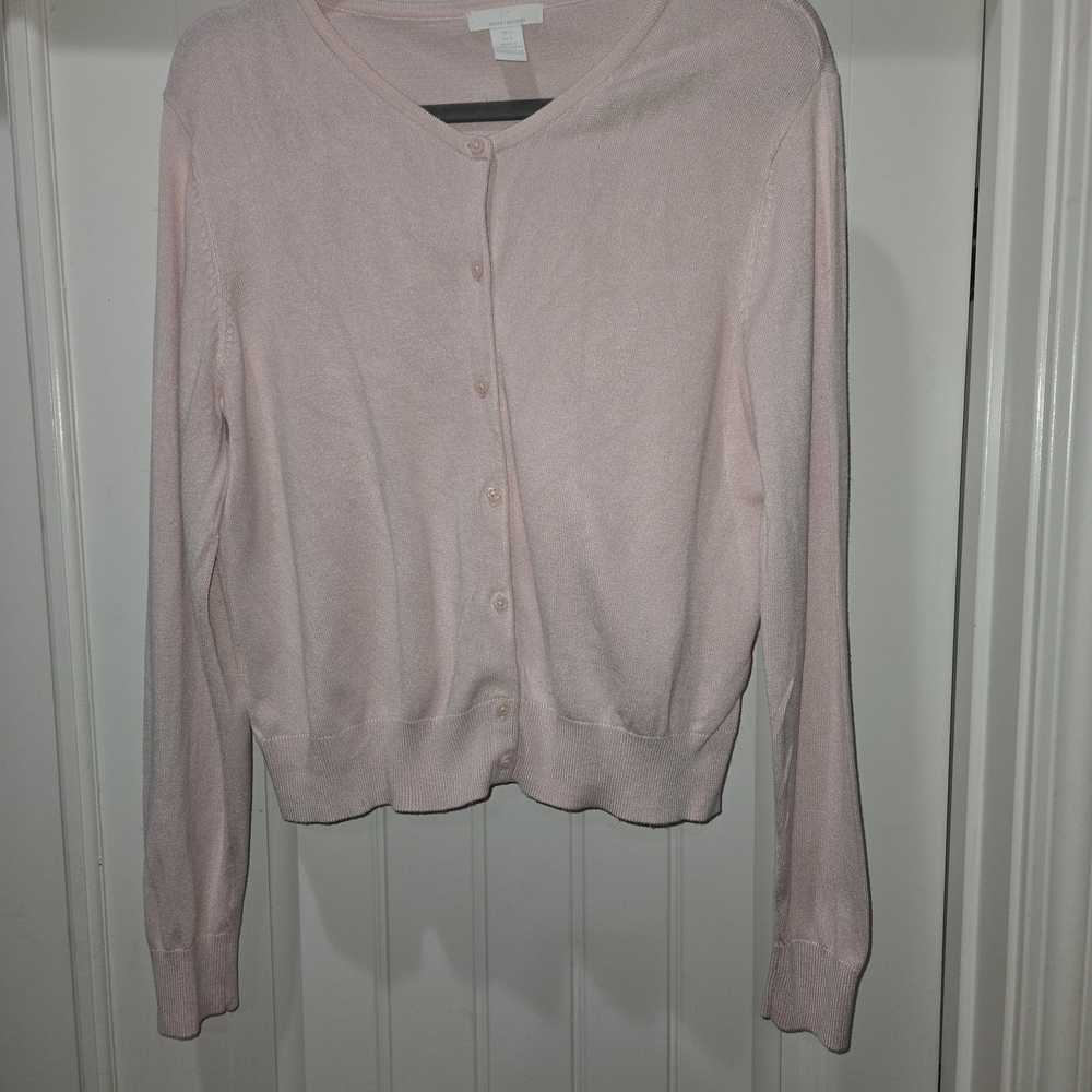 H&M Women's Pink Cardigan Sweater Size L